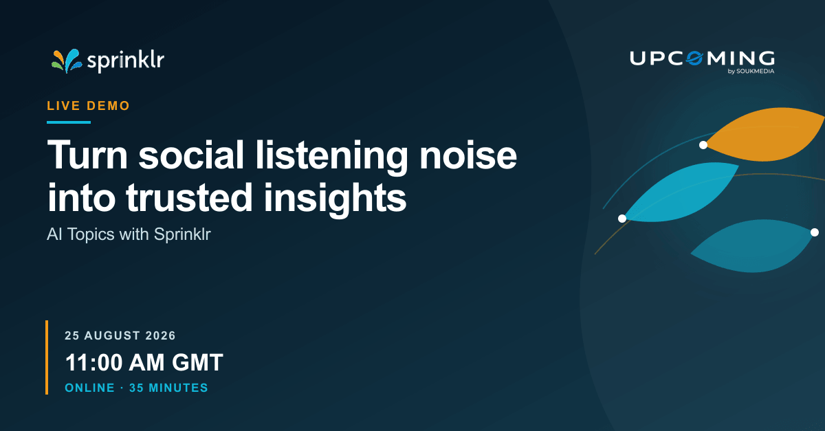 AI Topics: Turn social listening noise into trusted insights — Sprinklr event banner
